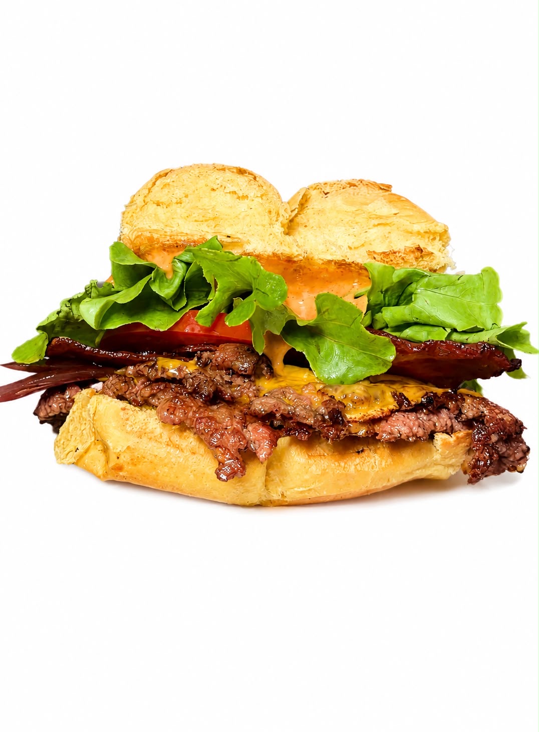 Panino Slyder Burger con smash burger, cheddar, bacon e insalata